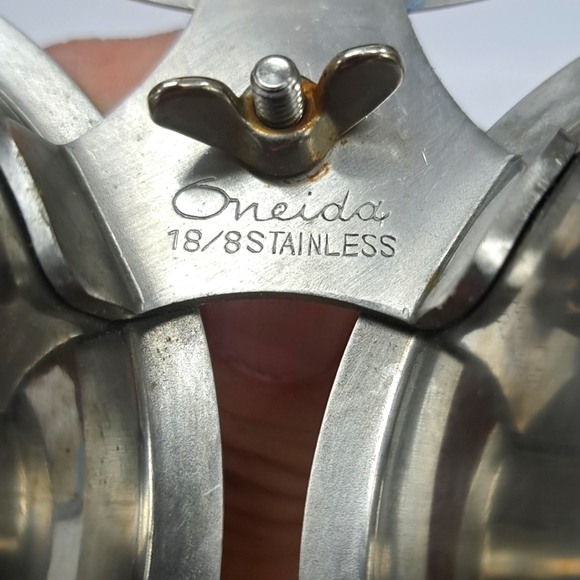 Mid Century Modern 18/8 stainless steel condiment holder bt " Oneida" - Picture 5 of 5